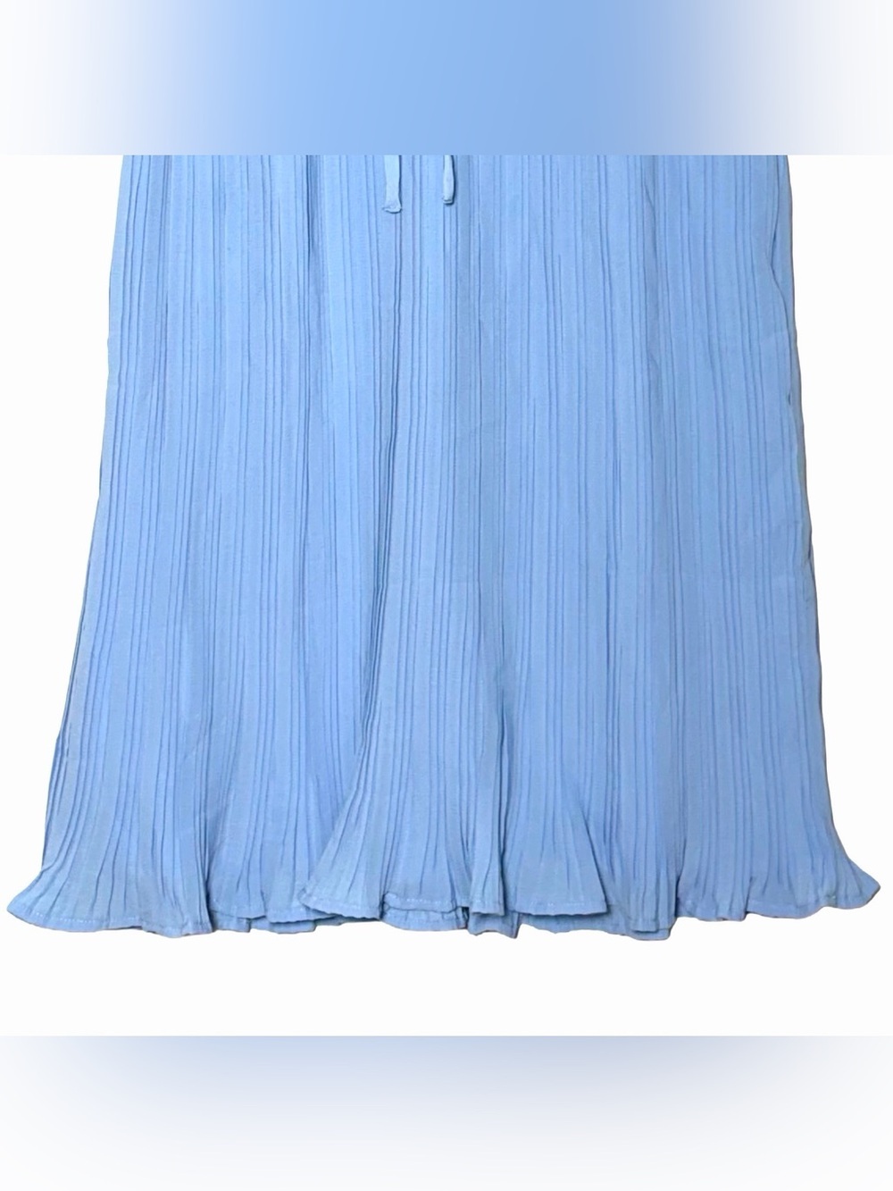 NEW Lulus Amalfi Coast Light Blue Pleated Flutter Sleeve Mini Dress, Medium - Picture 10 of 14